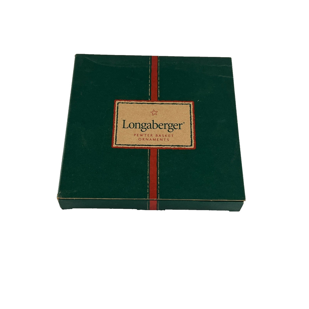 Vintage 2002 Longaberger 4 Pewter Basket Ornaments #77456 New - Picture 1 of 3